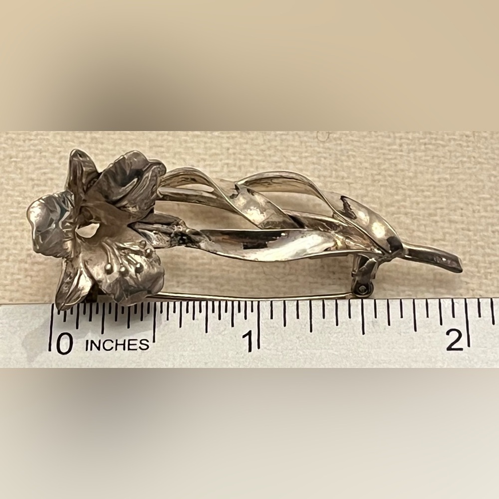 Sterling Silver 925 SARAH COV Coventry Vintage floral flower pin brooch signed - Picture 7 of 11